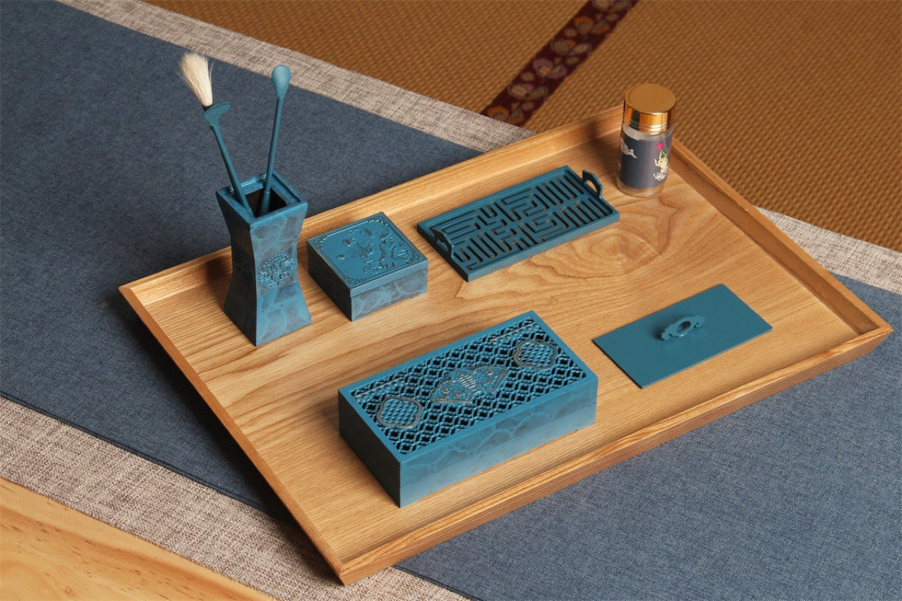 Burnt Blue Citron Set Gift Box Incense Tools