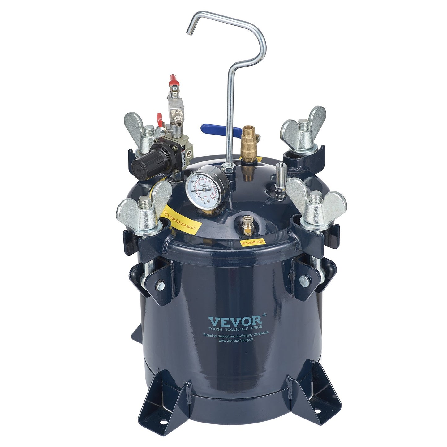 Spray Paint Pressure Pot Tank, 70PSI Max Air Paint Pressure Pot, Metal Rack And Leak Repair Sealant For Industry Home Decor Architecture Construction Automotive Painting
