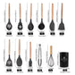14-Piece Silicone Kitchen Utensils Set Non-stick Cooking Spoon And Baking Tools---Black