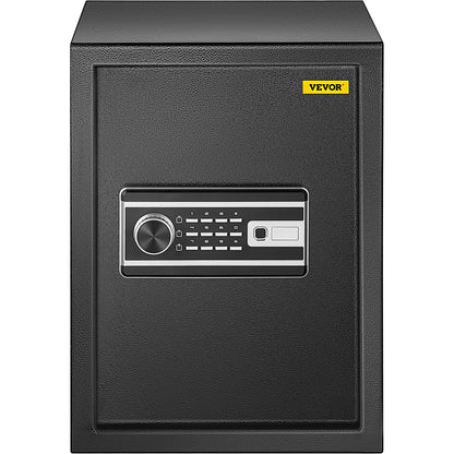 Safe Box, 2.1 CU.FT Fingerprint Safe Box For Money  2 Keys & Digital Keypad, Q235 Steel Safe Box For Storing Cash, Jewelry, Pistols, Documents, Watches In Home & Office & Hotel