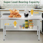 Stainless Steel Prep Table With Adjustable Undershelf And Galvanized Legs, Heavy-Duty Commercial Work Table For Kitchen, Home, Restaurant, And Hotel Use