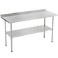 Stainless Steel Prep Table With Adjustable Undershelf And Galvanized Legs, Heavy-Duty Commercial Work Table For Kitchen, Home, Restaurant, And Hotel Use