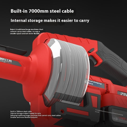 Lithium Battery Pipe Sewer Unblocking Machine Household Kitchen Sewer Toilet Blockage Cleaning