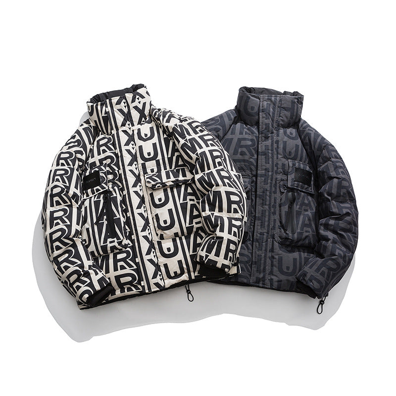 Personal Leisure Stand-up Collar Down Jacket Men's High Street Loose Warm