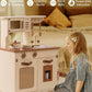 ROBOTIME Wooden Play Kitchen With Pretend Ice Cube Dispenser For  Toddler Age 3
