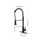 Solid Brass Single Handle Single Rod Downward Spring Kitchen Sink Faucet