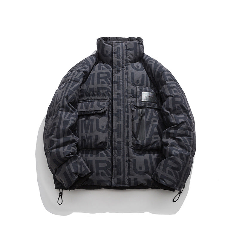 Personal Leisure Stand-up Collar Down Jacket Men's High Street Loose Warm