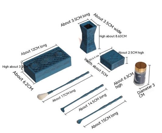 Burnt Blue Citron Set Gift Box Incense Tools