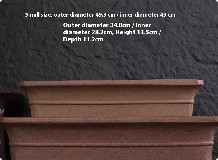 Wood Fired Purple Clay Flower Pot Large Bonsai Pot For Indoor Use