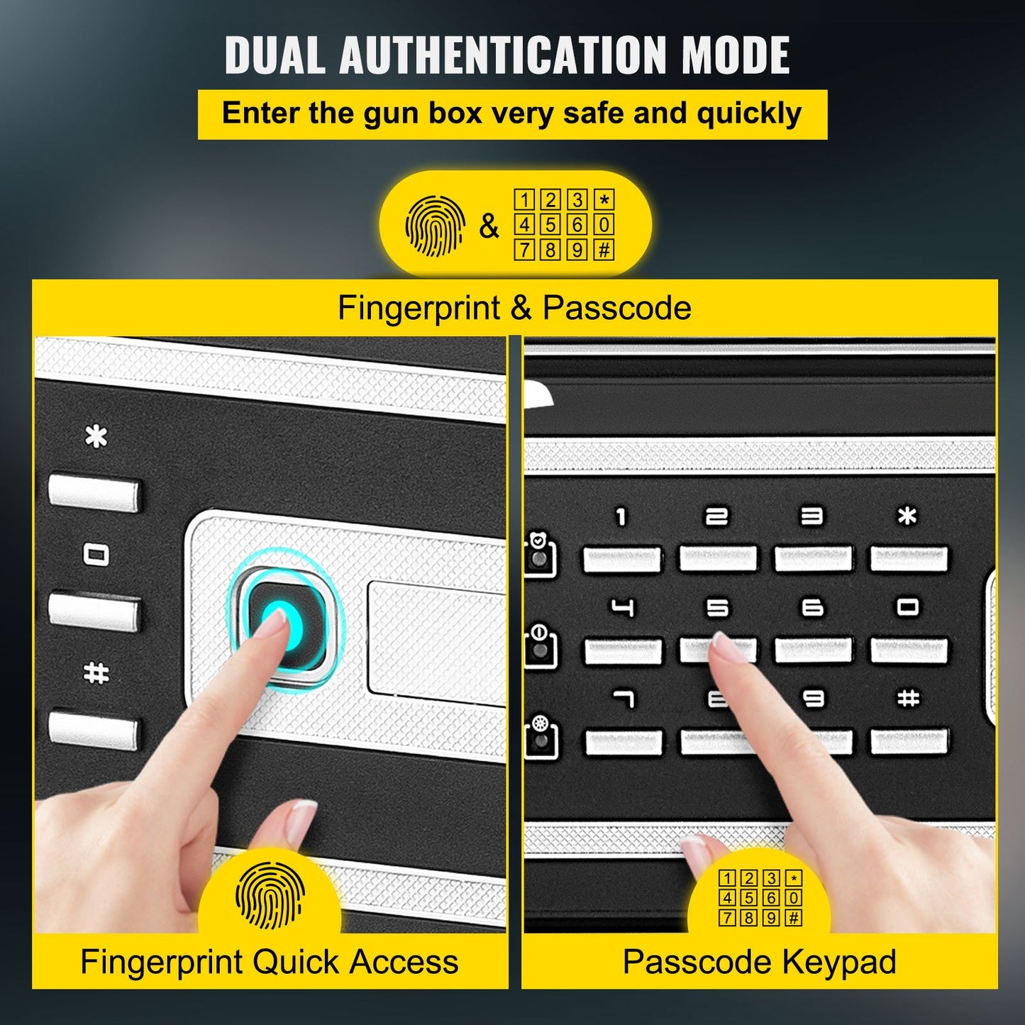 Safe Box, 2.1 CU.FT Fingerprint Safe Box For Money  2 Keys & Digital Keypad, Q235 Steel Safe Box For Storing Cash, Jewelry, Pistols, Documents, Watches In Home & Office & Hotel