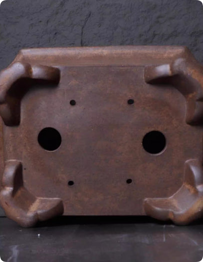 Wood Fired Purple Clay Flower Pot Large Bonsai Pot For Indoor Use