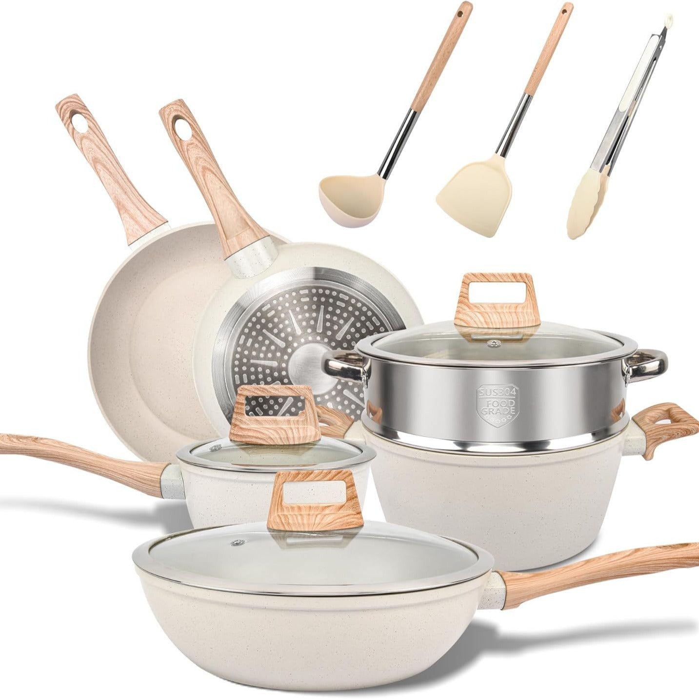 Household Kitchen Granite 21-piece Pot Set