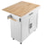 Kitchen Island Cart With Solid Wood Top, Mobile Carts With Storage Cabinet, Rolling Kitchen Table With Spice Rack, Towel Rack, Drop Leaf And Drawer, Portable Islands On Wheels, White