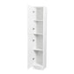 Freestanding Cabinet With Inadjustable Shelves And Two Doors For Kitchen, Dining Room, White
