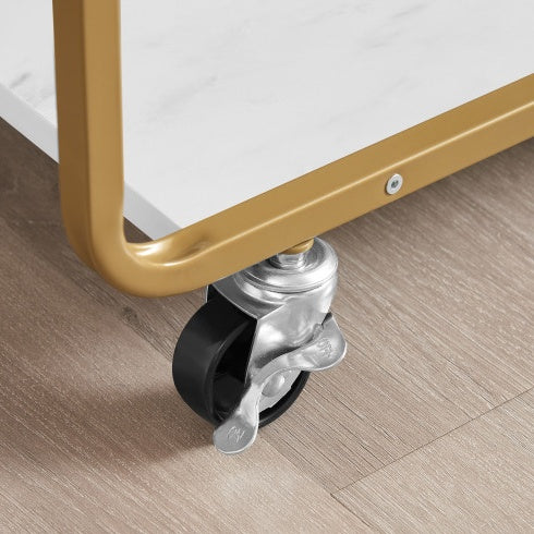 6-Tier Bar Cart, Slide Bar Serving Cart, Retro Style Wine Cart For Kitchen, Beverage Cart With Wine Rack And Glass Holder, Rolling Drink Trolley For Living Room, Dining Room