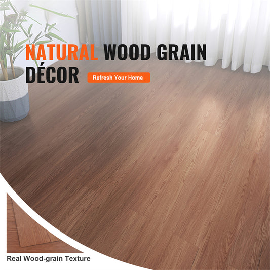 VEVOR Self Adhesive Vinyl Floor Tiles 36 X 6 Inch, 36 Tiles 2.5mm Thick Peel & Stick, Deep Brown Wood Grain DIY Flooring For Kitchen, Dining Room, Bedrooms & Bathrooms, Easy For Home Decor