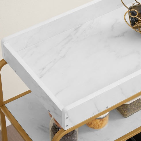 6-Tier Bar Cart, Slide Bar Serving Cart, Retro Style Wine Cart For Kitchen, Beverage Cart With Wine Rack And Glass Holder, Rolling Drink Trolley For Living Room, Dining Room