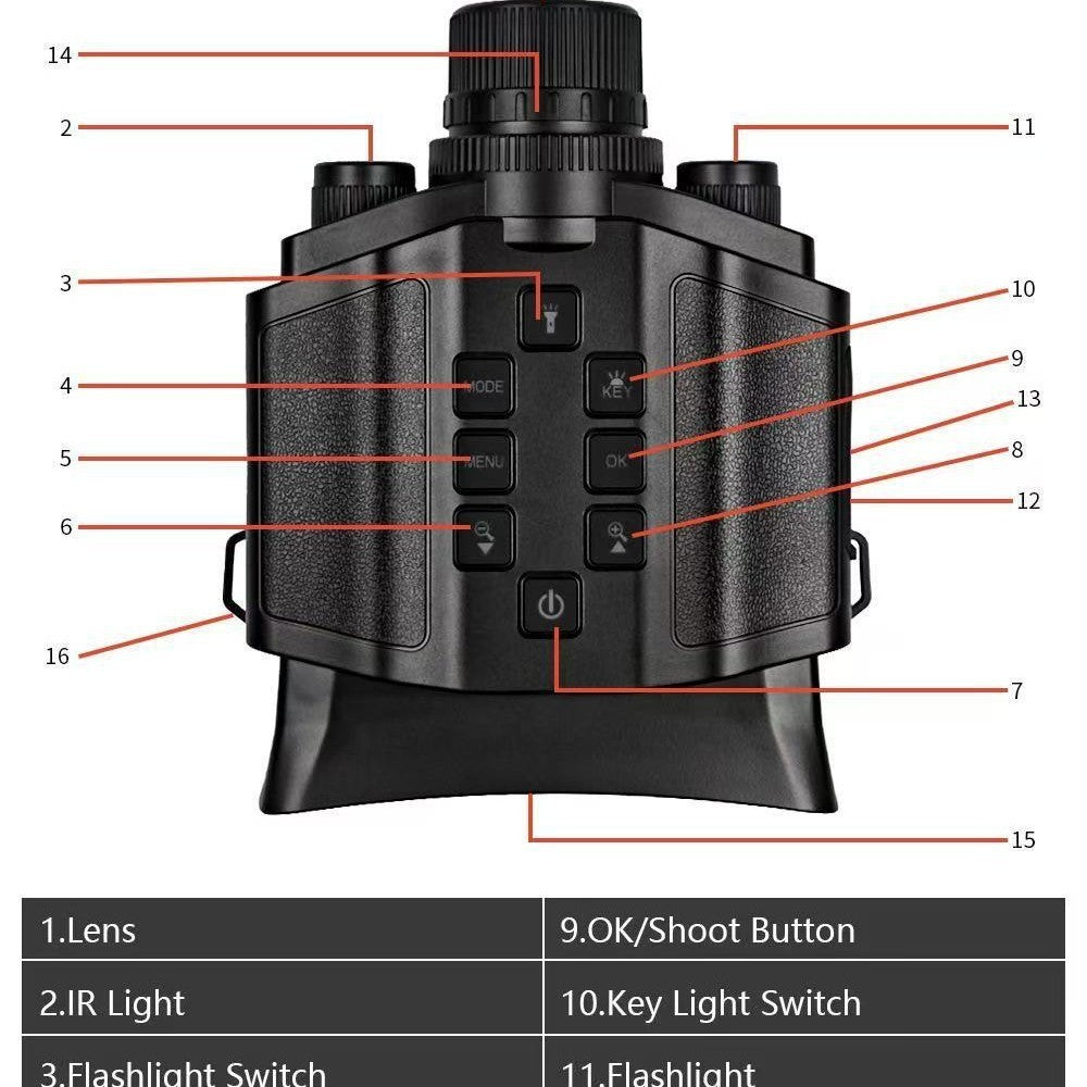 Binocular Infrared Portable PhotoVideo Recording DayNight Dual-Use HD 5K Telescope