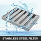 Pack Of 6 Hood Filters 19.5W X 15.5H Inch, 430 Stainless Steel 5 Grooves Commercial Hood Filters, Range Hood Filter For Grease Rated Commercial Kitchen Exhaust Hoods