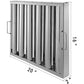 Pack Of 6 Hood Filters 19.5W X 15.5H Inch, 430 Stainless Steel 5 Grooves Commercial Hood Filters, Range Hood Filter For Grease Rated Commercial Kitchen Exhaust Hoods