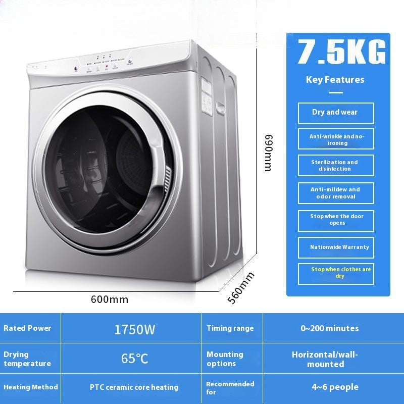 Clothes Dryer For Household And Commercial Use With Large Capacity