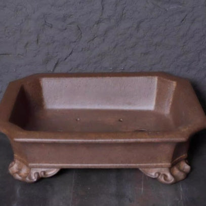 Wood Fired Purple Clay Flower Pot Large Bonsai Pot For Indoor Use