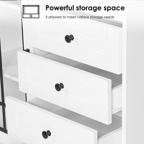 Storage Cabinet, Home Kitchen Sideboard, Living Room Storage Cabinet Against The Wall, Modern Minimalist Storage Cabinet, Vintage White