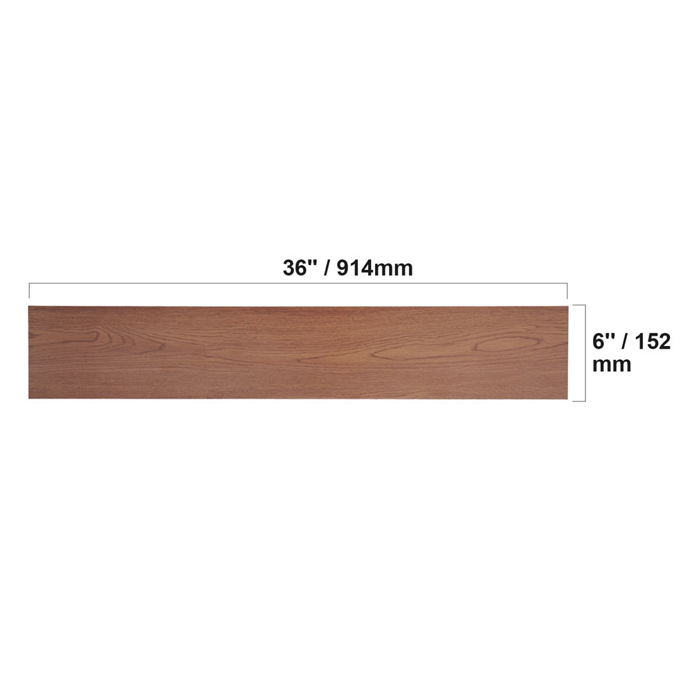 VEVOR Self Adhesive Vinyl Floor Tiles 36 X 6 Inch, 36 Tiles 2.5mm Thick Peel & Stick, Deep Brown Wood Grain DIY Flooring For Kitchen, Dining Room, Bedrooms & Bathrooms, Easy For Home Decor