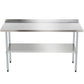 Stainless Steel Prep Table With Adjustable Undershelf And Galvanized Legs, Heavy-Duty Commercial Work Table For Kitchen, Home, Restaurant, And Hotel Use