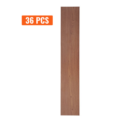 VEVOR Self Adhesive Vinyl Floor Tiles 36 X 6 Inch, 36 Tiles 2.5mm Thick Peel & Stick, Deep Brown Wood Grain DIY Flooring For Kitchen, Dining Room, Bedrooms & Bathrooms, Easy For Home Decor