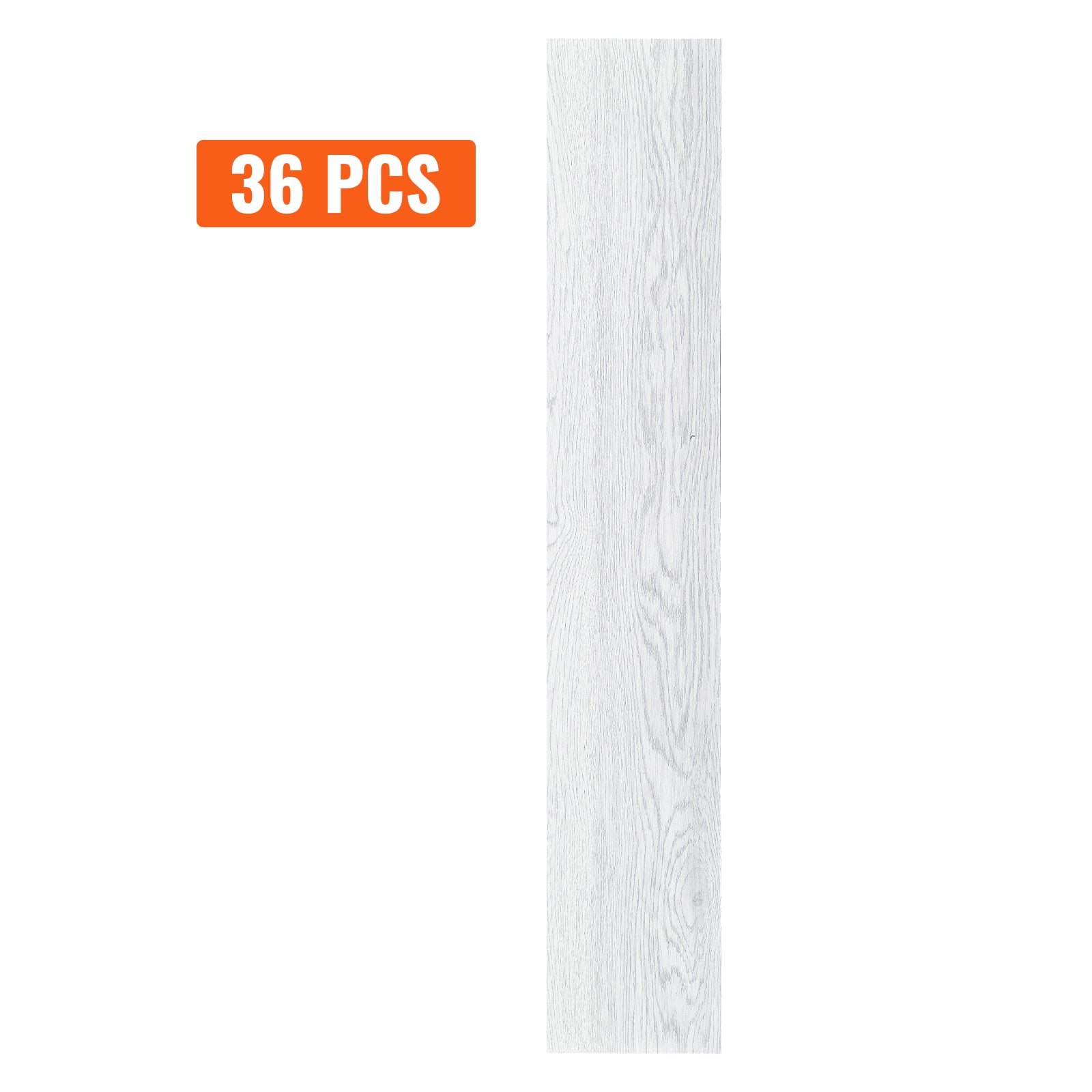 VEVOR Self Adhesive Vinyl Floor Tiles 36 X 6 Inch, 36 Tiles 2.5mm Thick Peel & Stick, Light Gray Wood Grain DIY Flooring For Kitchen, Dining Room, Bedrooms & Bathrooms, Easy For Home Decor