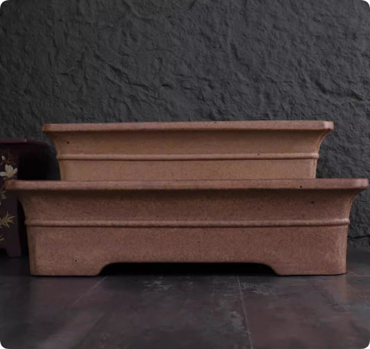 Wood Fired Purple Clay Flower Pot Large Bonsai Pot For Indoor Use