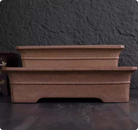 Wood Fired Purple Clay Flower Pot Large Bonsai Pot For Indoor Use