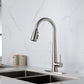 High Curvature Single Handle Kitchen Sink Faucet With Deck, Commercial Modern Stainless Steel Kitchen Faucet