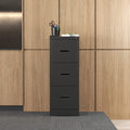 3 Drawer Metal Vertical File Cabinet With Lock And Card Slot Office Home Vertical File Cabinet For A4 Legal Letter Size Narrow File Cabinet Locked,Assembly Required Black