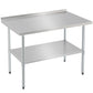 Stainless Steel Prep Table With Adjustable Undershelf And Galvanized Legs, Heavy-Duty Commercial Work Table For Kitchen, Home, Restaurant, And Hotel Use