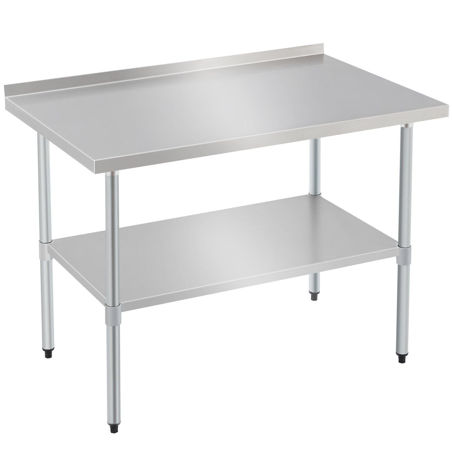Stainless Steel Prep Table With Adjustable Undershelf And Galvanized Legs, Heavy-Duty Commercial Work Table For Kitchen, Home, Restaurant, And Hotel Use