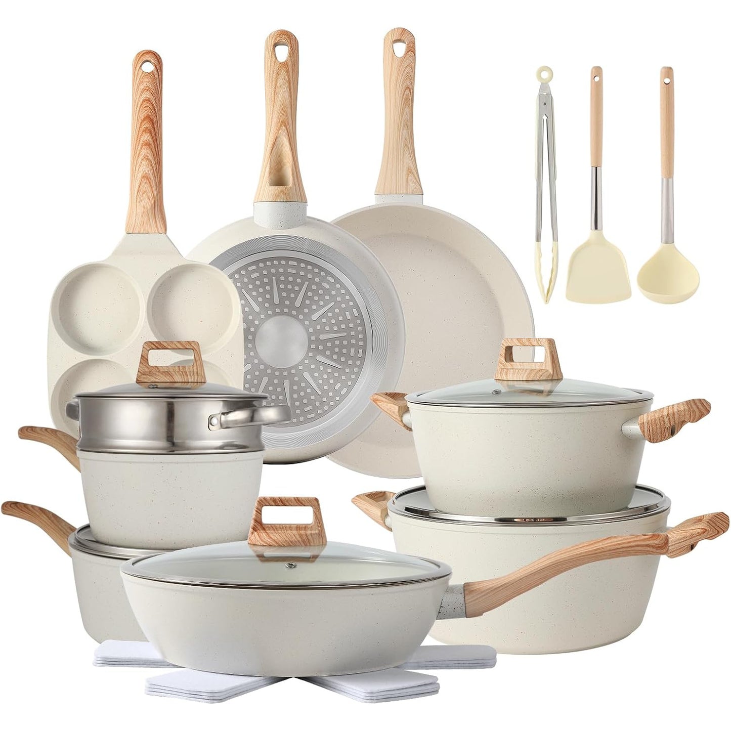 Household Kitchen Granite 21-piece Pot Set