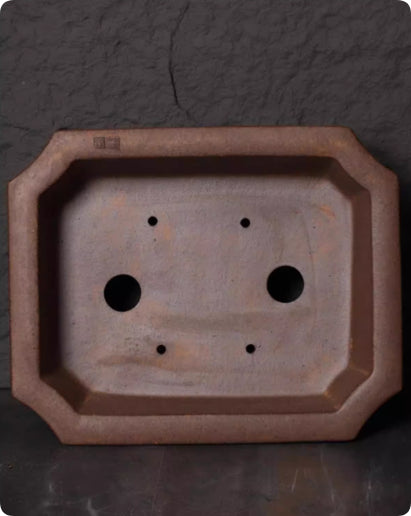 Wood Fired Purple Clay Flower Pot Large Bonsai Pot For Indoor Use