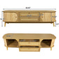 Rattan TV Stand For TVs Up To 75'', Modern Farmhouse Media Console, Entertainment Center With Solid Wood Legs, TV Cabinet For Living Room,Home Theatre