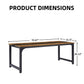 Computer Desk Large Office Desk, 59.8 Inch   70.9 Inch Gaming Desk Writing Desk Work Desk For Home Office, Study, Modern Simple Wooden Desk, Large Legroom, Metal Frame, Rustic Black