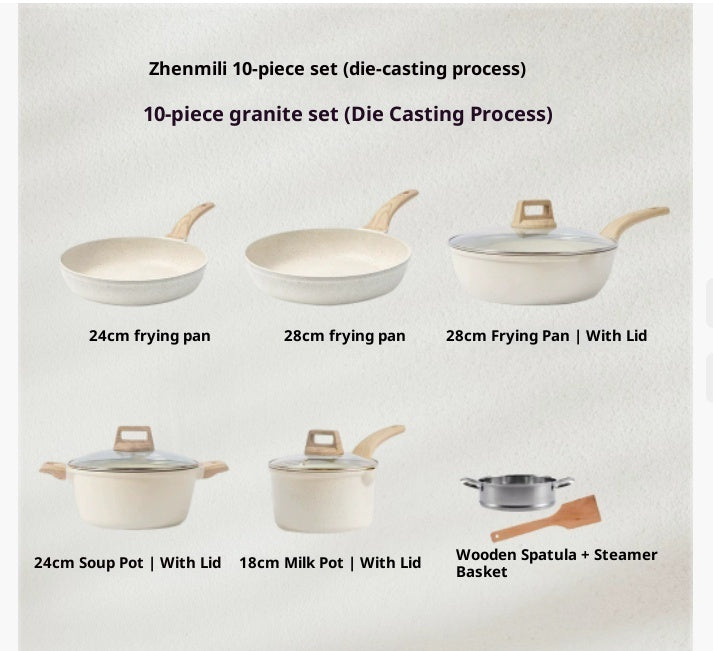 Household Kitchen Granite 21-piece Pot Set
