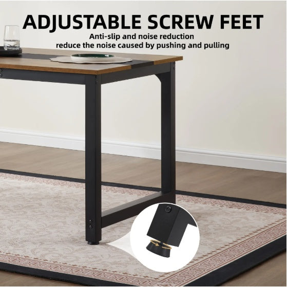 Computer Desk Large Office Desk, 59.8 Inch   70.9 Inch Gaming Desk Writing Desk Work Desk For Home Office, Study, Modern Simple Wooden Desk, Large Legroom, Metal Frame, Rustic Black