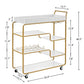 6-Tier Bar Cart, Slide Bar Serving Cart, Retro Style Wine Cart For Kitchen, Beverage Cart With Wine Rack And Glass Holder, Rolling Drink Trolley For Living Room, Dining Room