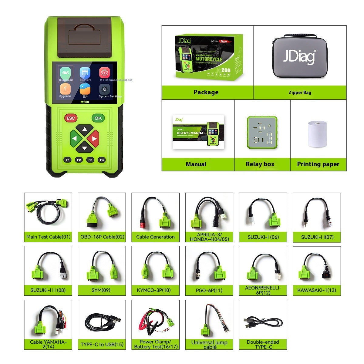 Motorcycle Diagnosis Equipment Fault Code Nozzle Detection With Data