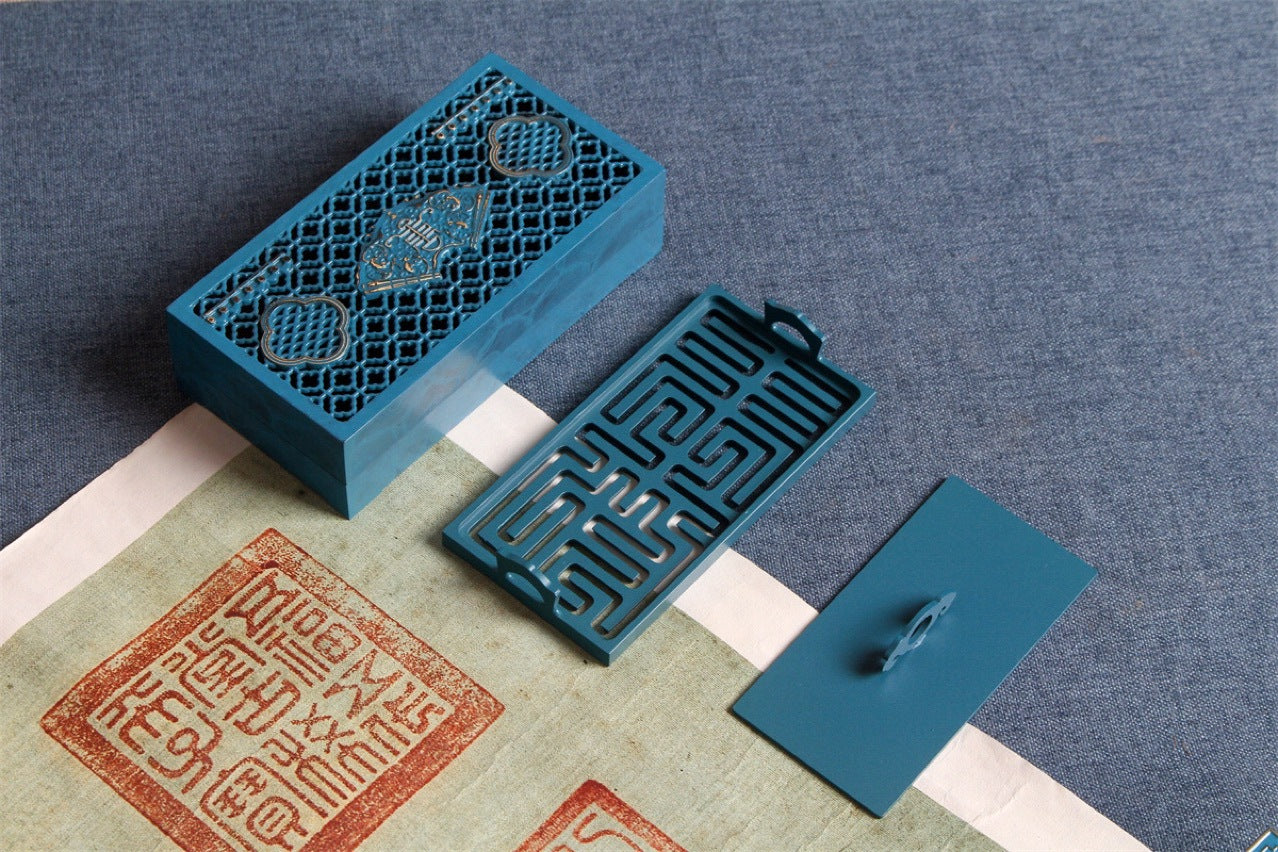 Burnt Blue Citron Set Gift Box Incense Tools