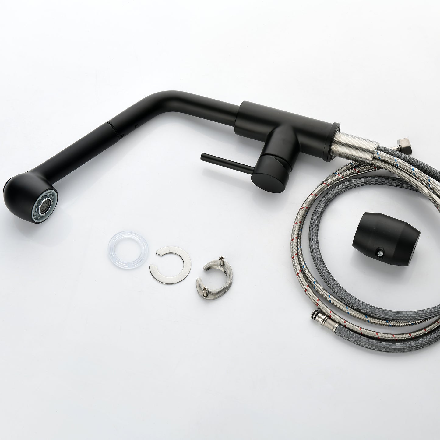 Stainless Steel Matte Black Single Handle Pull Out Spray, Kitchen Faucet